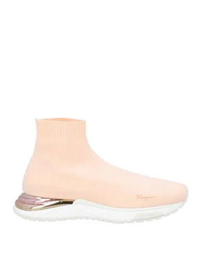 Ferragamo Woman Sneakers Light Pink Size 8 Textile Fibers