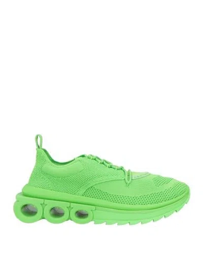 Ferragamo Woman Sneakers Lime Green Size 9 Recycled Polyester