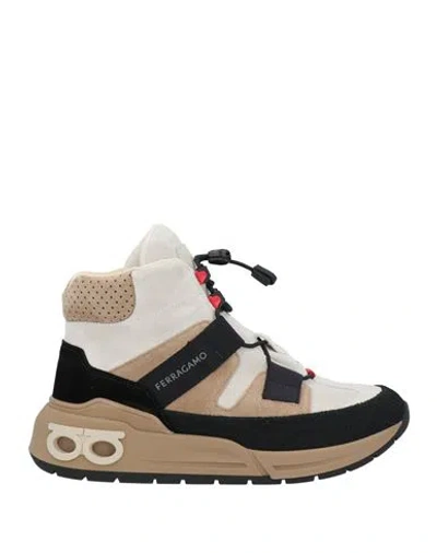 Ferragamo Woman Sneakers Off White Size 8 Leather