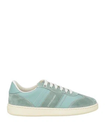 Ferragamo Woman Sneakers Sage Green Size 6.5 Leather