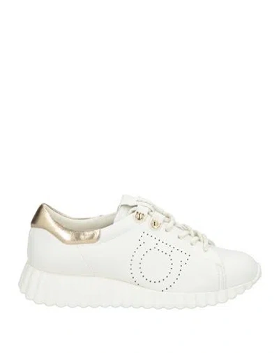 Ferragamo Woman Sneakers White Size 5.5 Calfskin
