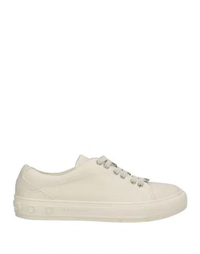 Ferragamo Woman Sneakers White Size 9.5 Calfskin