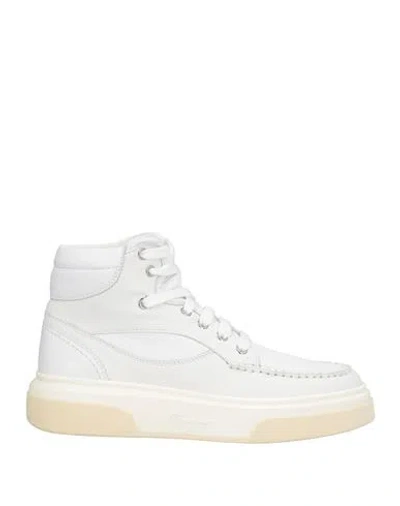 Ferragamo Woman Sneakers White Size 6.5 Calfskin