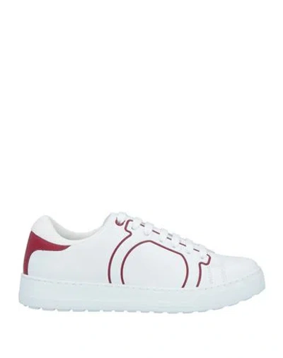 Ferragamo Woman Sneakers White Size 6.5 Calfskin