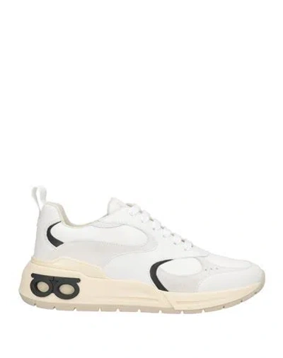 Ferragamo Woman Sneakers White Size 7 Calfskin, Lambskin