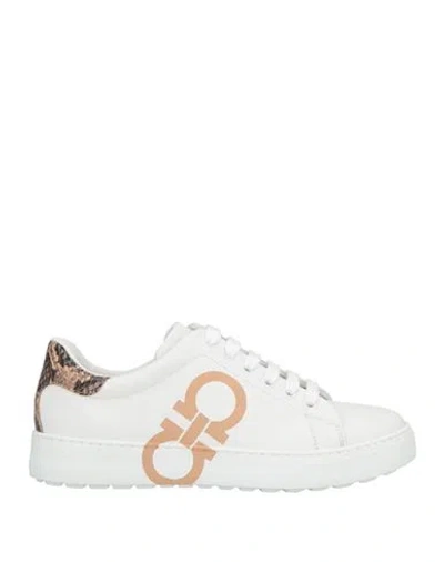 Ferragamo Woman Sneakers White Size 8 Calfskin