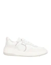 Ferragamo Sneakers Featuring Rubber Sole And Suede Accents In White