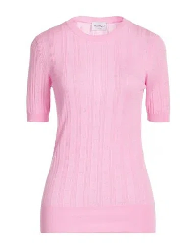 Ferragamo Woman Sweater Pink Size Xl Virgin Wool