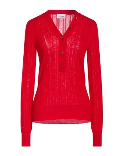 Ferragamo Woman Sweater Red Size Xl Virgin Wool