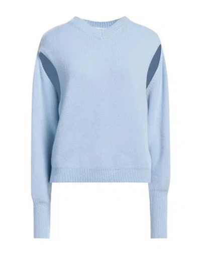 FERRAGAMO FERRAGAMO WOMAN SWEATER SKY BLUE SIZE XS CASHMERE, POLYAMIDE, POLYURETHANE