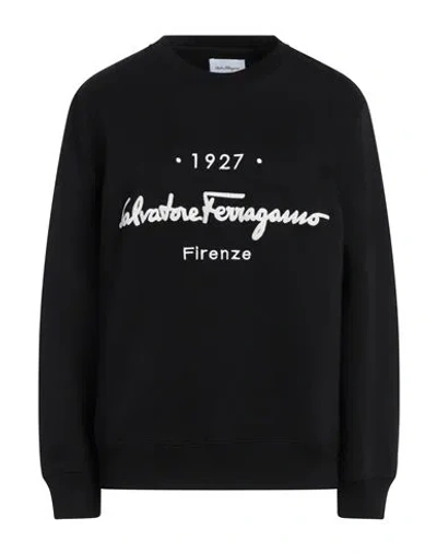 Ferragamo Woman Sweatshirt Black Size L Cotton, Polyamide, Polyester