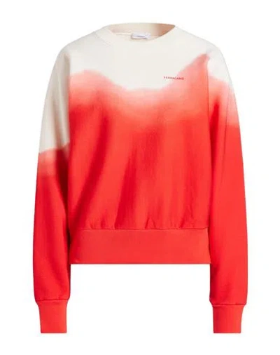 Ferragamo Woman Sweatshirt Coral Size S Cotton In Red