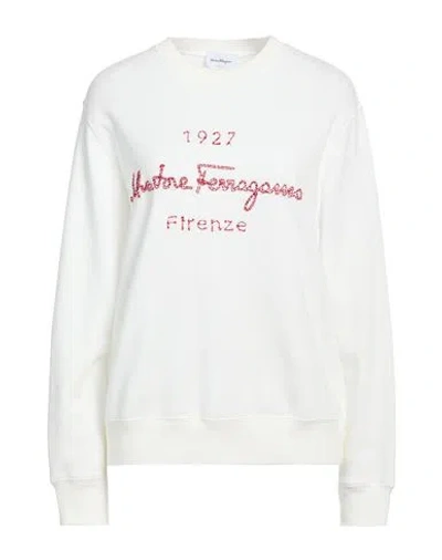 Ferragamo Woman Sweatshirt White Size Xl Cotton, Polyamide, Polyester