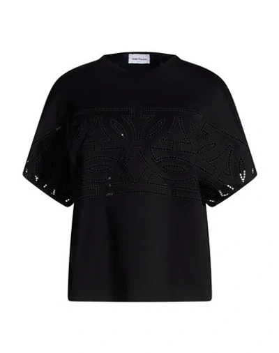 Ferragamo Woman T-shirt Black Size S Cotton, Polyester In Multi