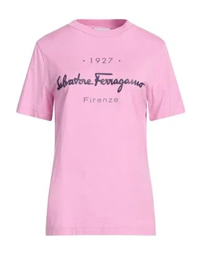 Ferragamo Woman T-shirt Pink Size L Cotton