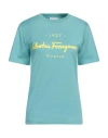 Ferragamo Woman T-shirt Turquoise Size Xl Cotton In Blue