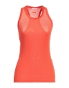 Ferragamo Woman Tank Top Orange Size M Silk, Cupro In Orange