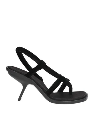 Ferragamo Woman Thong Sandal Black Size 8 Textile Fibers