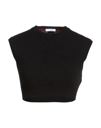 Ferragamo Woman Top Black Size L Cashmere, Polyamide, Elastane