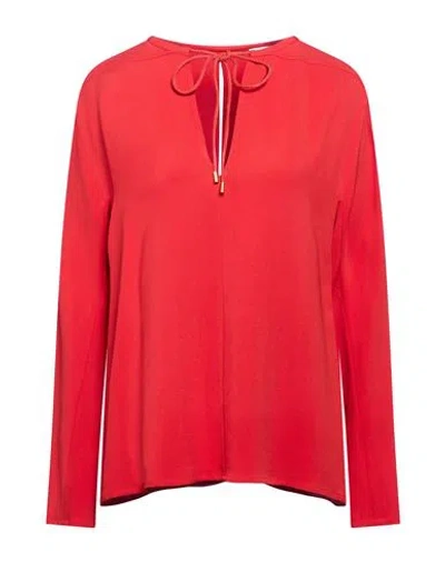 Ferragamo Woman Top Red Size 10 Viscose, Calfskin