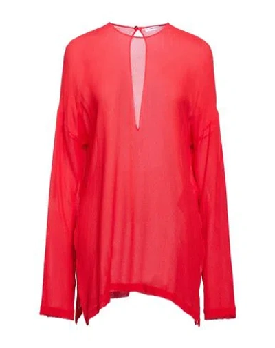 Ferragamo Woman Top Red Size 6 Silk