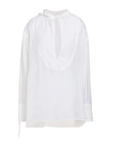 Ferragamo Woman Top White Size 6 Silk, Polyamide