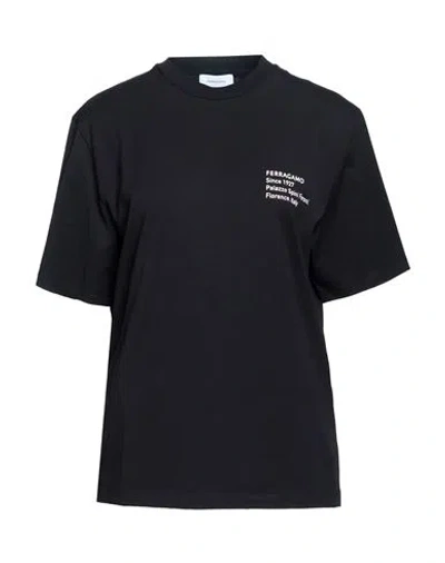 Ferragamo Woman T-shirt Black Size M Cotton