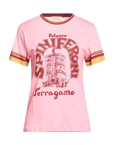 Ferragamo Woman T-shirt Pink Size L Cotton