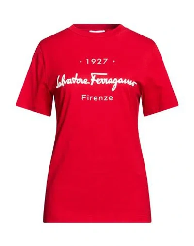 Ferragamo Woman T-shirt Red Size L Cotton