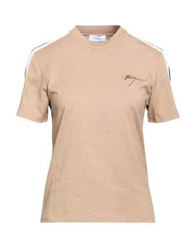 Ferragamo Woman T-shirt Taupe Size M Cotton In Neutral