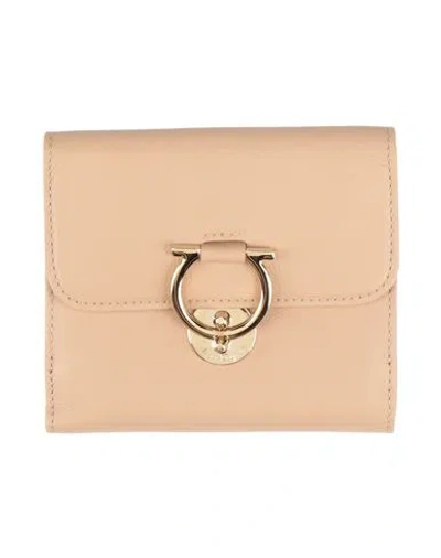 Ferragamo Woman Wallet Beige Size - Leather In Pink
