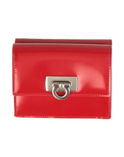 Ferragamo Woman Wallet Red Size - Calfskin In Brown