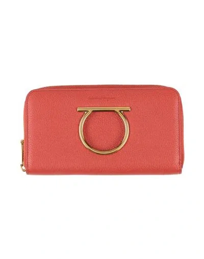 Ferragamo Woman Wallet Rust Size - Leather In Red