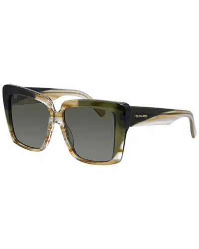 Ferragamo Women's 1060s 55mm Sunglasses In Green