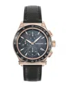 Ferragamo 1927 Chrono Leather Watch In Black