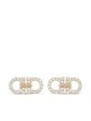 Ferragamo Women 2 Ganci Crystal Earrings In White