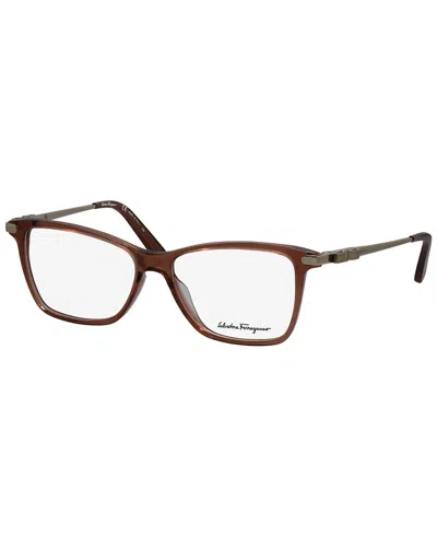 Ferragamo Sf 2872 251 54mm Womens Rectangular Eyeglasses 53mm In Brown