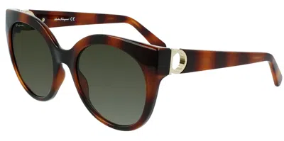Ferragamo Women's 53 Mm Tortoise Sunglasses In Grey