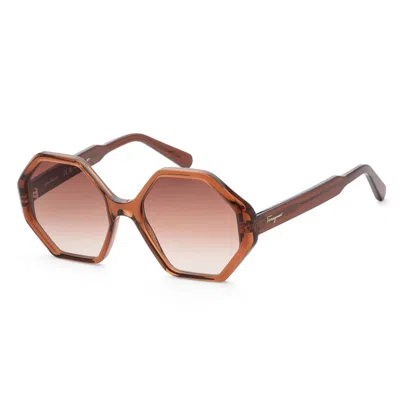 Ferragamo Women's 55mm Crystal Brown Sunglasses In Multi