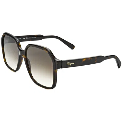 Ferragamo Women's 56 Mm Grey Sunglasses In Black