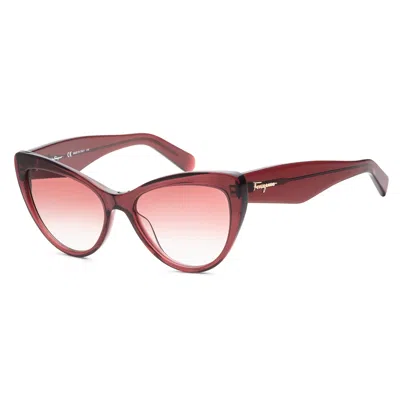 Ferragamo Women's 56 Mm Wine Sunglasses In Pink