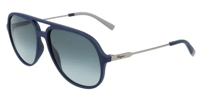 Ferragamo Women's 60 Mm Blue Sunglasses