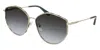 Ferragamo Salvatore  Grey Gradient Irregular Ladies Sunglasses Sf264s 785 60 In Gold