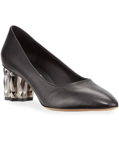Ferragamo Women's Amina Cylinder Heel Pumps In Black