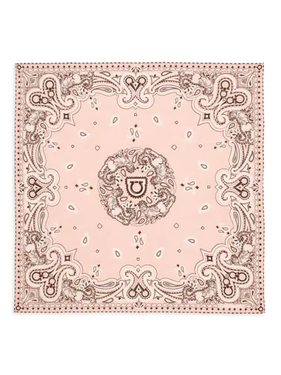 Ferragamo Women's Arabesque Cotton-silk Bandana In Pink