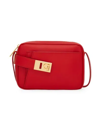 Ferragamo Women's Archive Gancini Camera Crossbody Bag In Flame Red