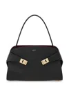 Ferragamo Structured Shoulder Bag Top Handle In Black
