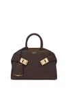 Ferragamo Women Hug Mini Leather Tote Bag In Brown