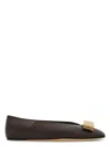 Ferragamo Vara Bow-detail Ballet Flats In Brown