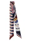 Ferragamo Mini Bandeau Scarf Giada Floral Geometric In Multi